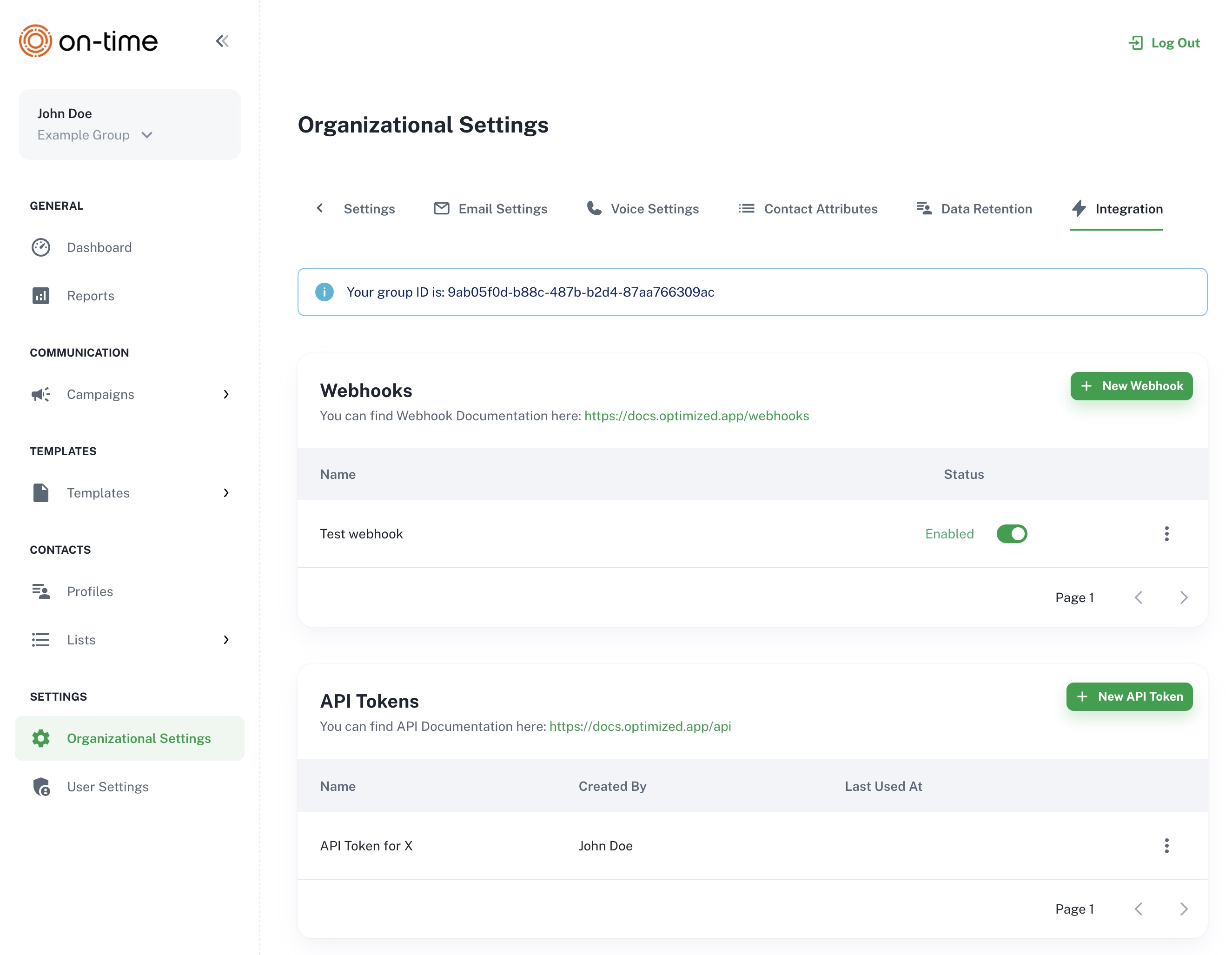 Organizational Settings Image